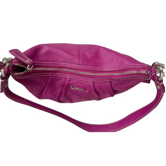 Coach Fuchsia Leather Shoulder Bag - Picture 8 of 12